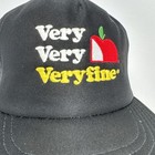 Vintage 1980s Very Veryfine Apple Adjustable Trucker Hat Made Usa Black Mesh