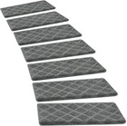 Gray Diamond Trellis Bullnose Stair Treads Carpet Non-slip Self Adhesive 9 5x30 