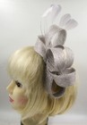 Silver Looped Feather Headband Fascinator Wedding Ladies Day Royal Races Fb