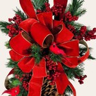 Christmas Wreath Swag With Pinecones  Berries  And Cardinal Birds