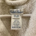 Ralph Lauren Baby Bath Robe Hooded White Blue 0-6m One Size Cotton Belted Logo
