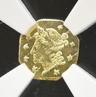 Very Rare 1856 G25c California Fractional Gold   Bg-107 Ngc Ms64 Pl Pop 4