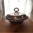 Vintage Silver Co  Round Covered Silver Plated Serving Dish 