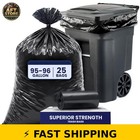 Plasticplace Heavy Duty 95-96 Gallon Trash Bags 1 5 Mil Black 25 Count