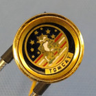 Vtg F-14 Tomcat Us Navy Fighter Jet Enamel Tie Tack Pin Gold Tone Chain T-bar