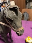 Vintage Large Leather Wrapped Horse 23 X17 Inches Has Damage See Photos