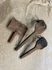 Primative Wooden Flat Hand Carder With 2 Hetchel Flax Primitive Combs Lot Of 3 