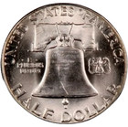 1953 Franklin Half Dollar   Gem Bu   90  Silver