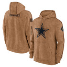 2023 Men s Brown Salute To Service Sideline Therma Pullover Hoodie Sweatshirt-dc