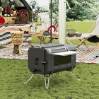 Outdoor Portable Wood Stove-tent Heaters Includes  Ans View Glass And 6 Chimney