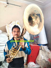 Sousaphone 22  Bell Size Of Pure Brass Metal With Free Case Box   Free Shipping