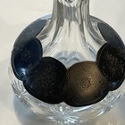 Set Of 2 Cut Glass With Silver Overlay Decanters 9    1800 