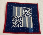 Vintage Antique Patchwork Quilt Table Topper  Rectangle  Four Patch  Calicos