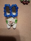 2 Pair Mini Porcelain Ladies High Heal Shoes Vintage Colorful Decor 
