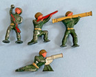 Lot Of Barclay Vintage Lead Army Men Soldiers 1960s Flame Grenade Bazooka Sniper