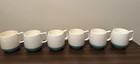 Vintage Set  Of 6 Vacron Bopp Decker Turquoise teal Plastic Mugs