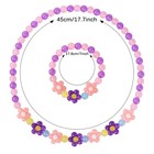 Yarkeuier Girls Jewelry Set - Cute Flower Beads 44cm  17 Inches   Multi Color