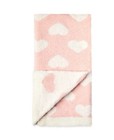 Parents Choice Pink Cozy Knit Baby Blanket Hearts White 40   x30    Soft New Nwt