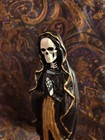 Handmade Handpainted 10  Santa Muerte Statue - Black   Gold