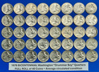 1976 Bicentennial Drummer Boy Quarters Roll Lot Of 40 Lightly Circulated Coins