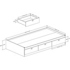 South Shore Spark Twin Mates Bed  39    With 3 Drawers  Pure Black