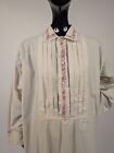 Victorian 19th C Men   s Night Shirt W Embroidered Trim