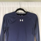 Under Armour Compression Shirt Mens Large Blue Long Sleeve Center Logo Heat Gear
