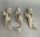 Set Of 3 Mermaids Hanging Coastal Nautical Decor Rustic Beach 5  Ornaments