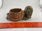 Vintage Ceramic Lazy Eyed Sleepy Turtle Tortoise Planter