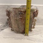 Antique Chinese Nephrite Jade Vase Finely Carved Details From Palm Beach Estate