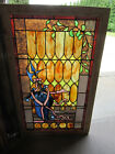   Antique Stained Glass Window Asymetric   30 25 X 48 5   Architectural Salvage