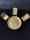 4 Piece Set -miniature Brass Table And Chairs- Please See Photos  
