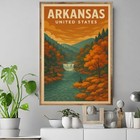 Arkansas Retro Poster Usa Wall Art Vintage Landscape Print Canvas Home Decor