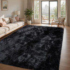 8x10 Area Rug For Living Room ultra Soft Fluffy Shag Black Rugs large Fuzzy Plus