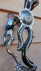 Snake Cheek Blued black Silver Concho Horse Bit With Rein Chains   Chin Strap