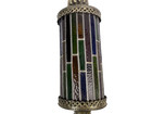 Vintage Hollywood Regency Hanging Swag Stained Glass Light
