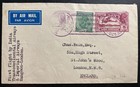 1933 Rangoon Burma India First Flight Airmail Cover Ffc To London England