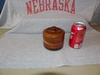 Vintage Turned Wooden Jar With Lid Trinket Box Canister 4  Tall