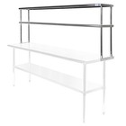 Stainless Steel Commercial Wide Double Overshelf - 72  X 12  - For Prep Table