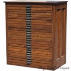 Antique Oak Hamilton 25 Drawer Collectors Cabinet Refinished Paneled Sides 1890