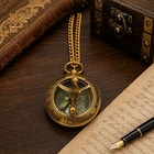 Shiny Brass Sundial Compass With Chain Pocket Compass For Lovers Celebrationa   