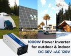 1000w Pure Sine Wave Power Inverter Dc 36v To Ac 120v Power Converter 2000w Peak