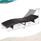 Topbuy Patio Adjustable Rattan Wicker Chaise Lounge Folding Chair