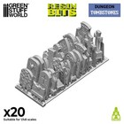 20x Gravestones Plastic Set - Cemetery Model Scenery Landscape Graves