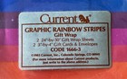 Vintage Rainbow Stripes Gift Wrap   Card Set By Current 1983 New