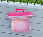 Vintage Pink  Vanity  Train Cosmetic Make Up Case Luggage Bag
