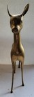 Vtg 1960s Mcm Pair Of Brass Deer Bambi Doe Fawn Figurines Sculptures Patina