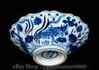 7 4  Ming Xuande Marked Chinese Blue White Porcelain Fish Seaweed Pattern Bowl