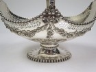 Large Reticulated Silverplate Fruit Basket Floral Design W  Horned Deity 12 x13 