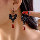 Halloween Bat Earrings     Gothic Witch Costume Skull Bat Spider Drop Jewelry Gift